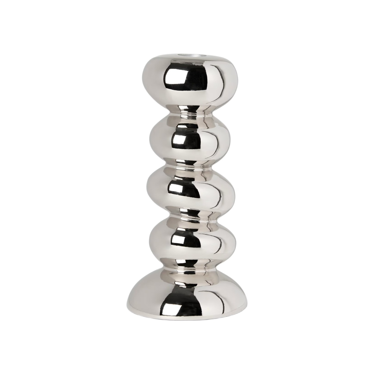 Candlestick Pebble L Silver