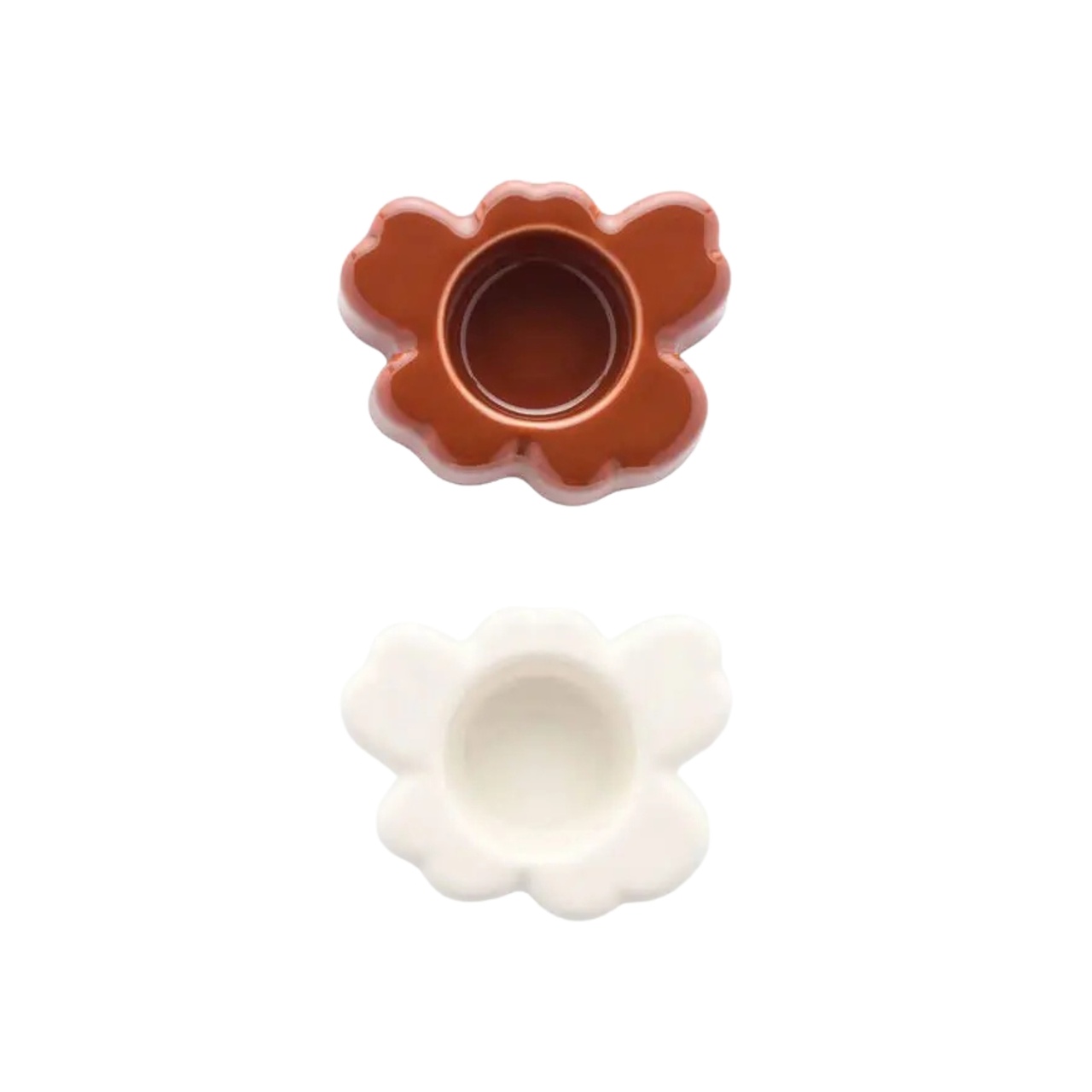 Ljuslykta Unikko 10x3 cm 2-p White/Chesnut