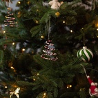 Weihnachtsanhänger Spirale Rot/Weiß