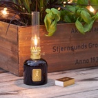 Petroleumslampe glas brun