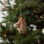 Julhänge Hedghog in Beige Coat
