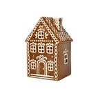 Teelichthalter Lebkuchenhaus Dunkelbraun