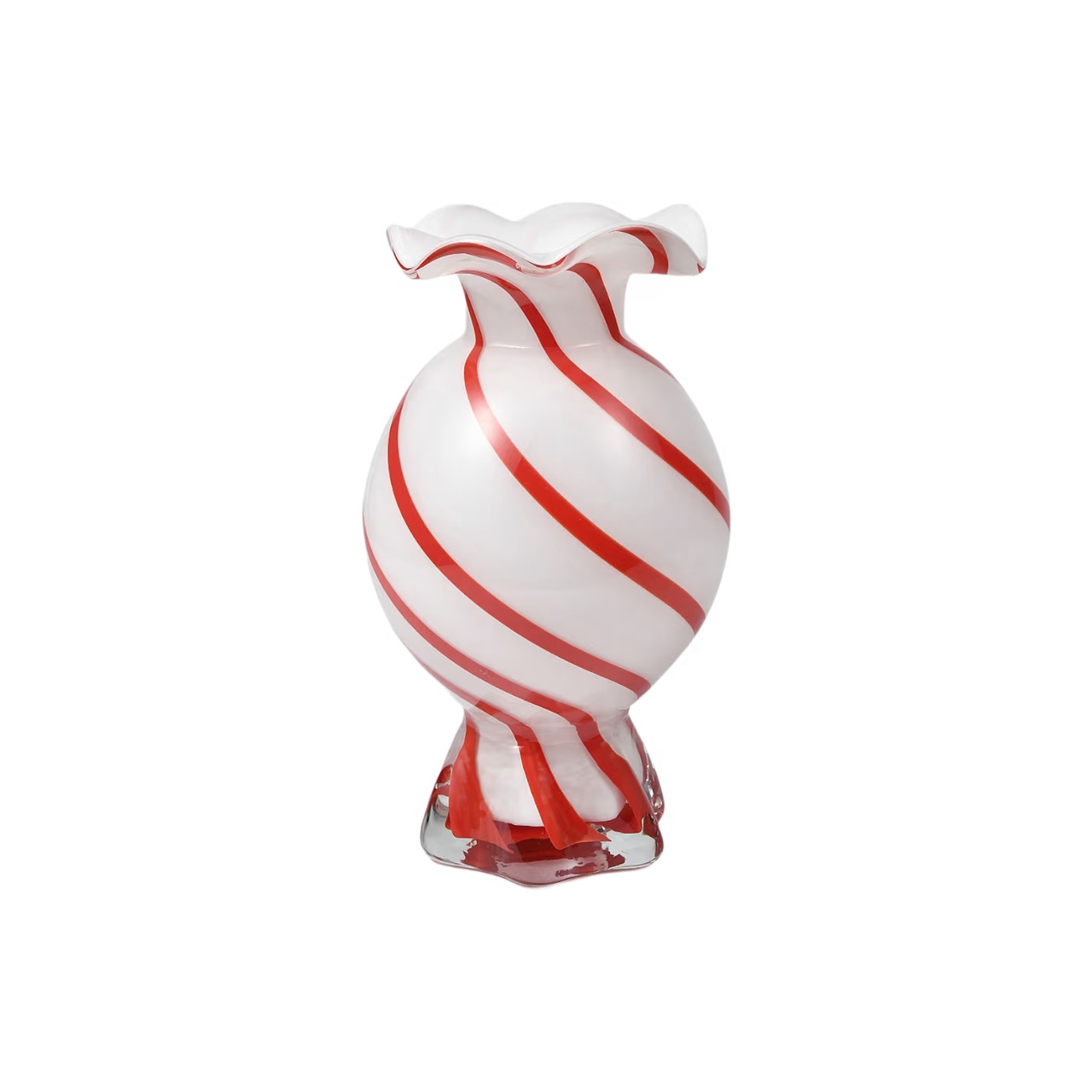 Vase Candy Streifen Rot