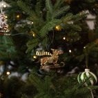 Weihnachtsanhänger Dackel Messing