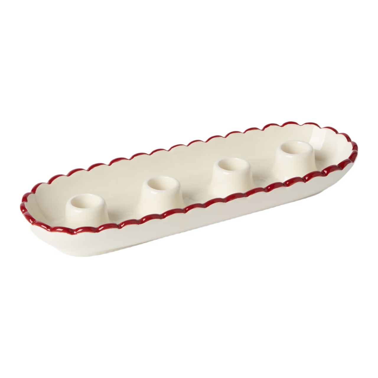 Adventslysestake Scallop Hvit