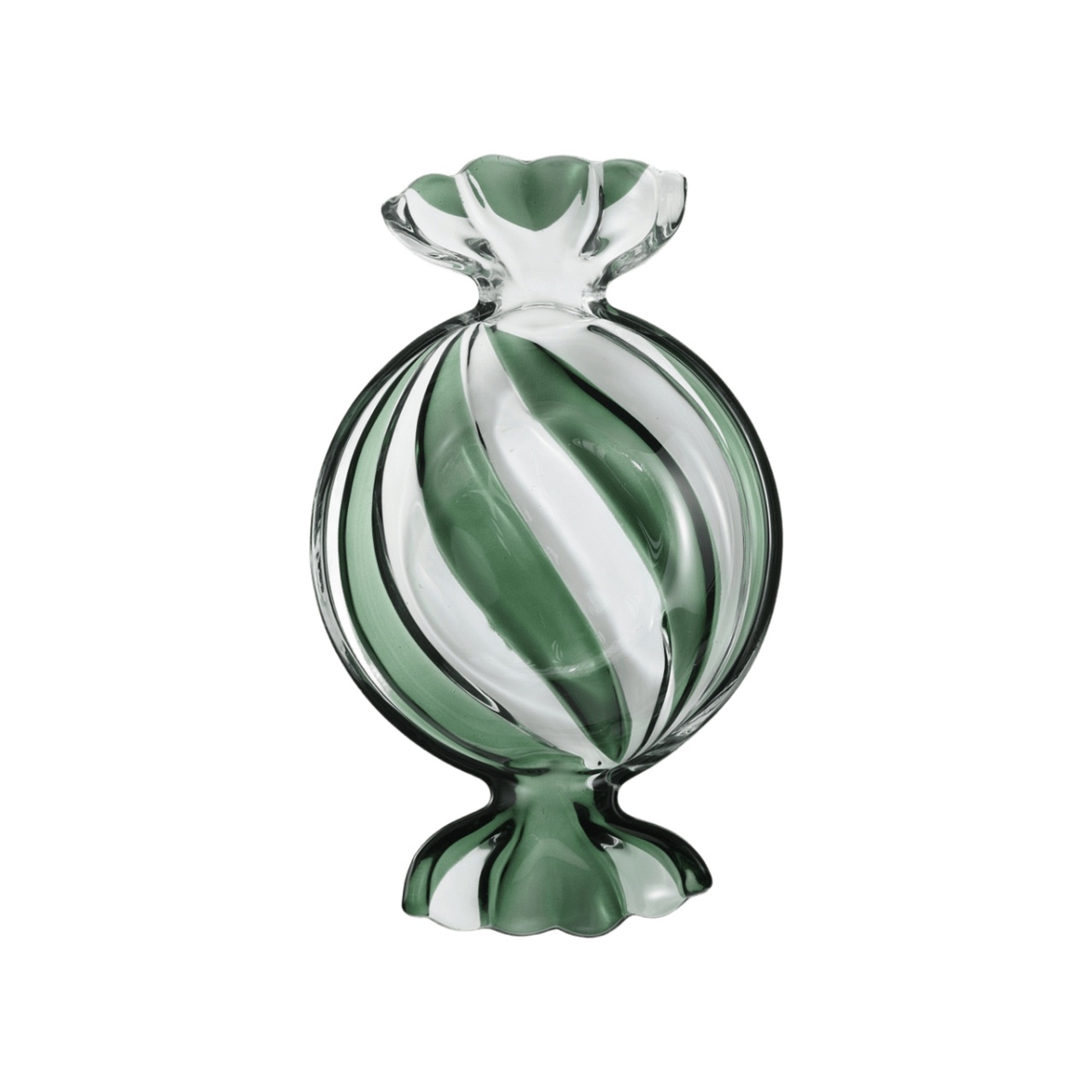 Glass bowl Karamell 25x15 cm green