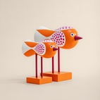 Birds 1967 Mini No.8 Orange/Rød
