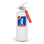 Brannslukker 2 kg hvit med originalt Solstickan-emblem