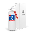 Brannslukker 2 kg hvit med originalt Solstickan-emblem