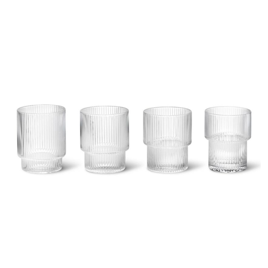 Glass Ripple 4-pakk 7x9 cm Klar
