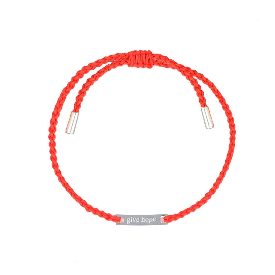 ARMBÅND GIVE HOPE tråd/sølv Coral