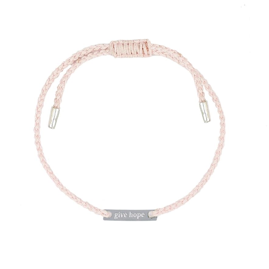 ARMBÅND GIVE HOPE tråd/sølv Rosa