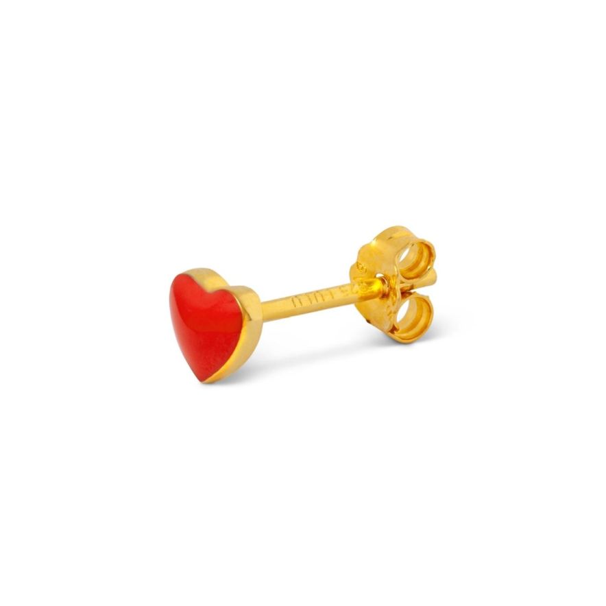 Örhänge Love U 1 st emalj röd