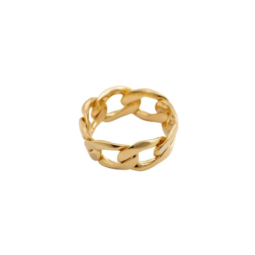 Ring Links Curb Chain Guld 18 mm