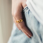 Ring-Glieder-Panzerkette Gold 19 mm