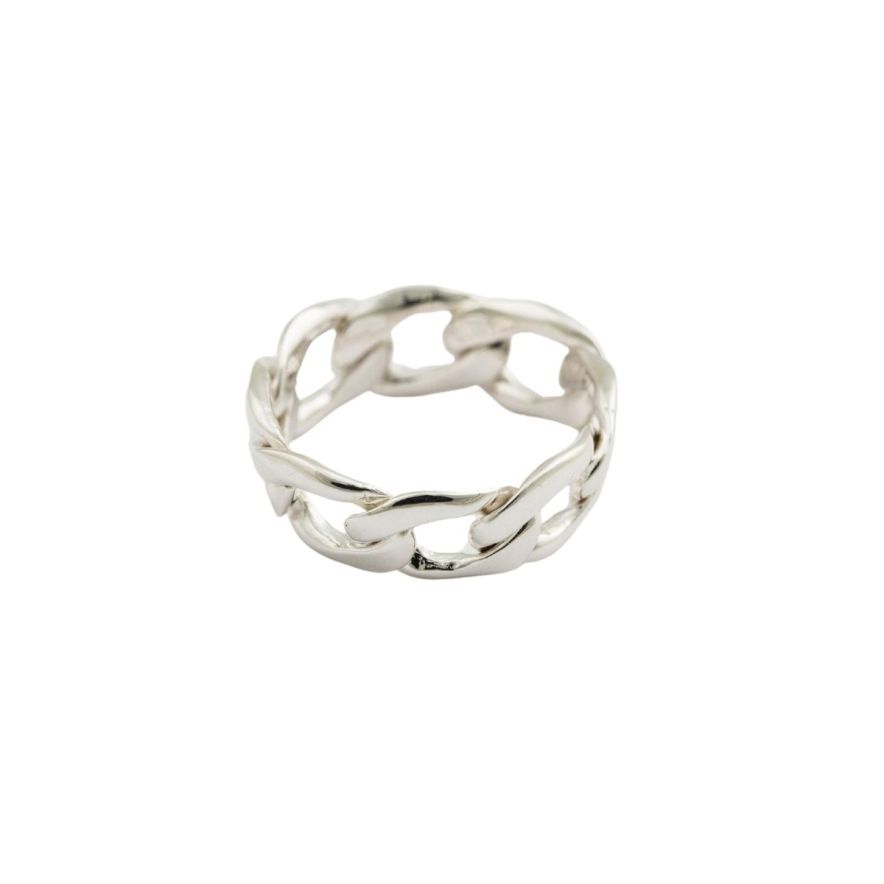 Ring Links Curb Chain Silver 16 mm