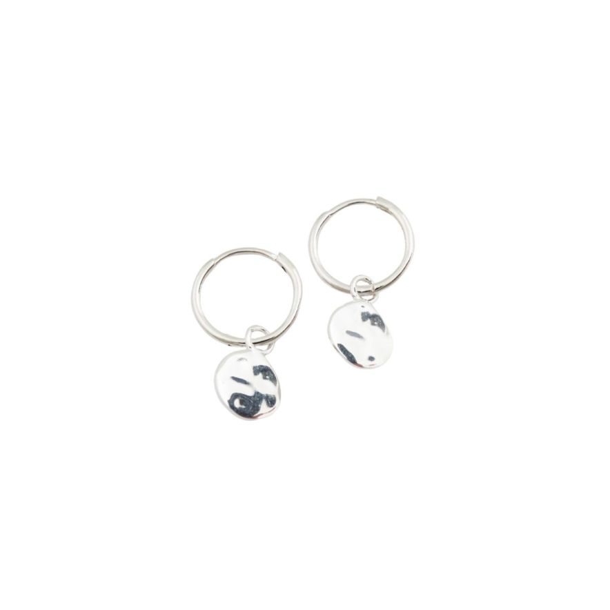 Øredobber Minimalistica Hammered Silver