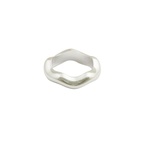 Ring Bolded Wavy Silver 16mm