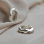 Ring Bolded Wavy Silver 16mm