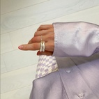 Ring Bolded Wavy Silver 16mm