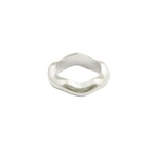 Ring Bolded Wavy Silver 18 mm