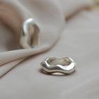 Ring Bolded Wavy Silver 19 mm