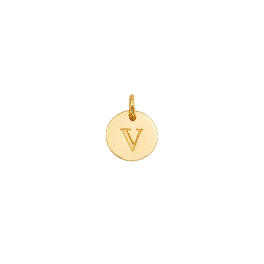 Mini Letter Gold V Pendant