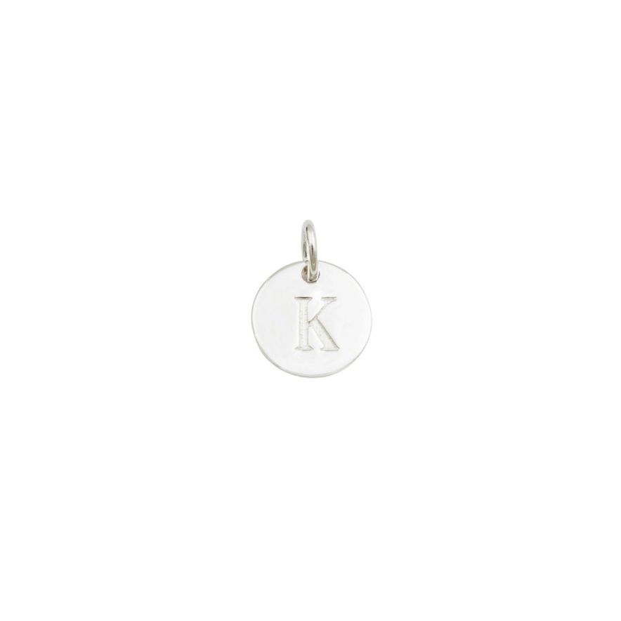 Mini Letter Silver K Charm