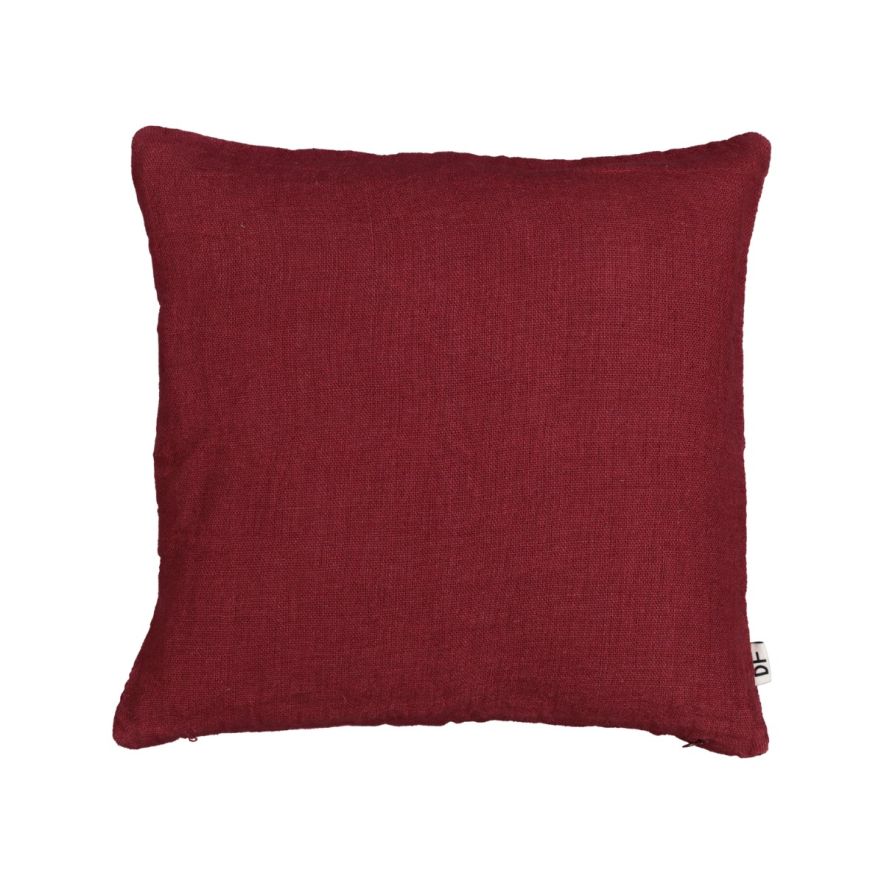 Kuddfodral Lino 50x50 Vinröd