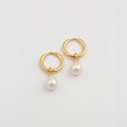 Øredobber Treasure Pearl Hoops Gull