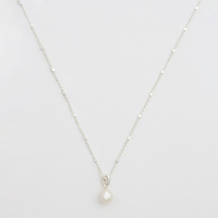 Halskjede Treasure Single Pearl Sølv