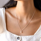 Halskjede Treasure Single Pearl Sølv