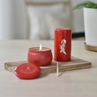 Presentask Doftljus + Tändsticksrör Röd