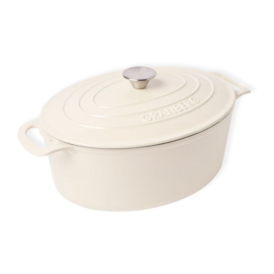 Støpejernsgryte Granberg oval 6L Cream
