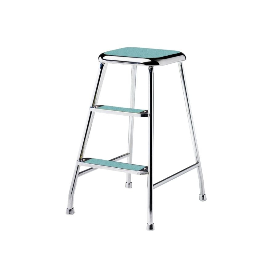 Step Stool Lindqvistpallen Chrome Aqua